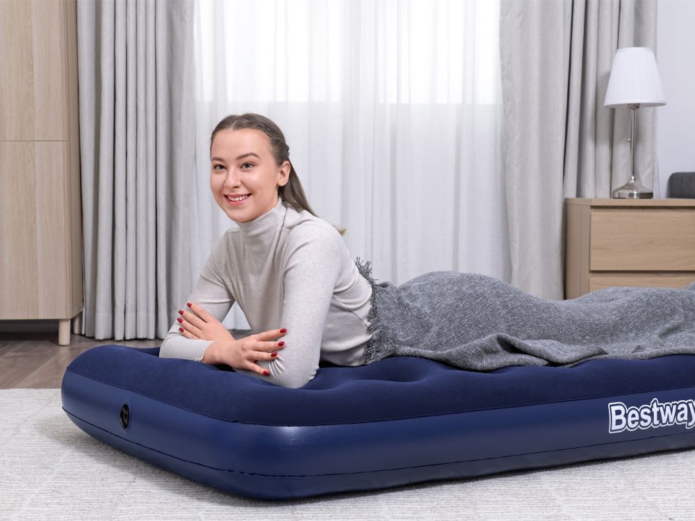 Bestway 67001 Inflatable Air Mattress, Single, 188x99x22 cm, Navy Blue