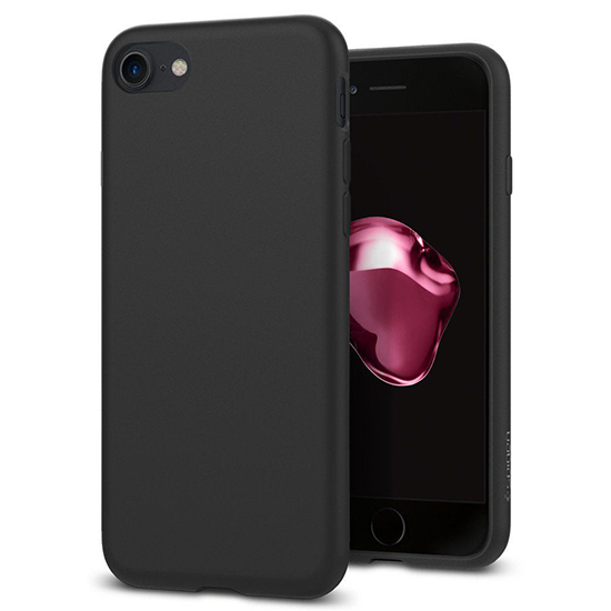 Apple iPhone 8 / 7 / SE (2020) (2022) 4.7" Spigen Liquid Crystal TPU Case Cover, Black | Telefona Macņš Vāciņš...