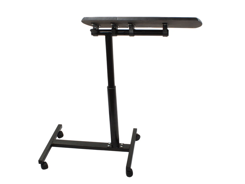 Portable Adjustable Laptop Desktop Table Book Stand on Wheels, Black