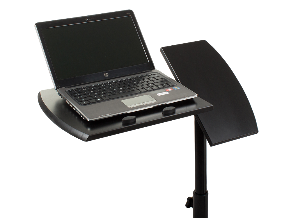 Portable Adjustable Laptop Desktop Table Book Stand on Wheels, Black