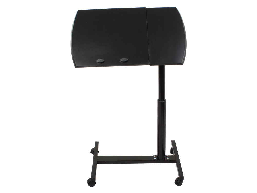 Portable Adjustable Laptop Desktop Table Book Stand on Wheels, Black