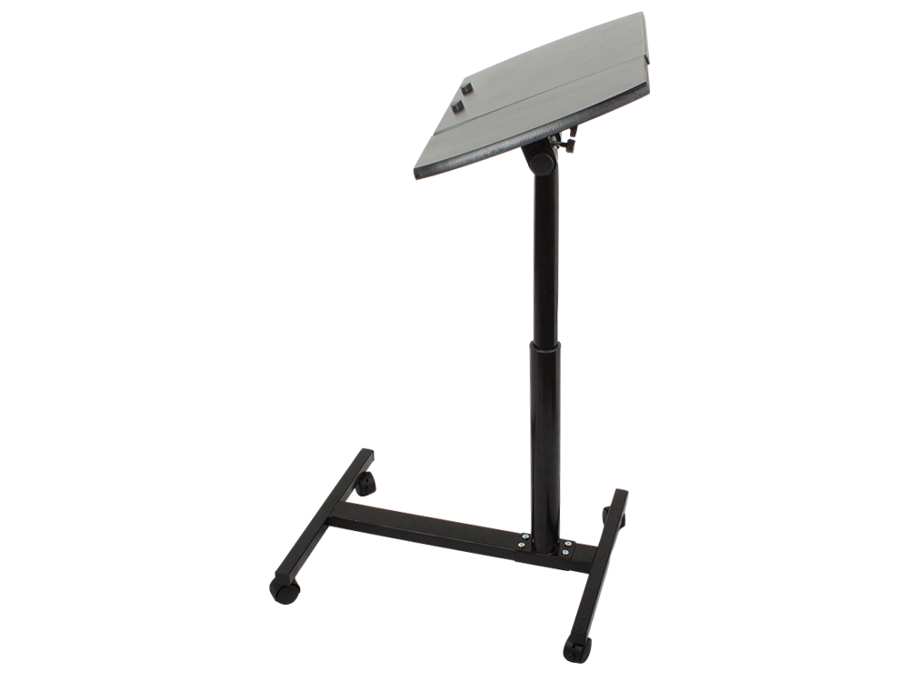Portable Adjustable Laptop Desktop Table Book Stand on Wheels, Black