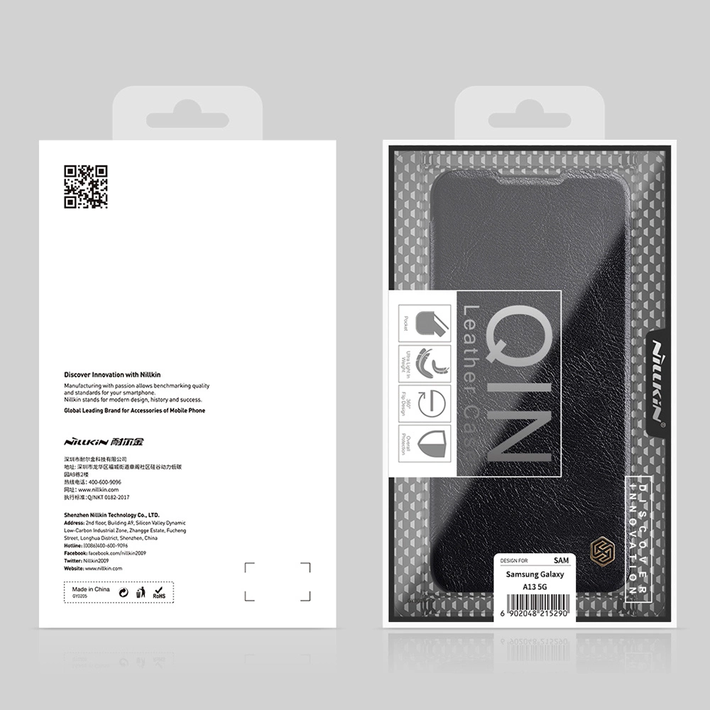 Samsung Galaxy A13 5G (SM-A136) Nillkin Qin Leather Book Case Cover, Black | Чехол Книжка для...