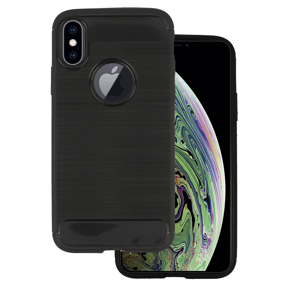 Apple iPhone XR 6.1" Carbon Flexible Cover TPU Case, Black | Telefona Maciņš Vāciņš Apvalks Bampers