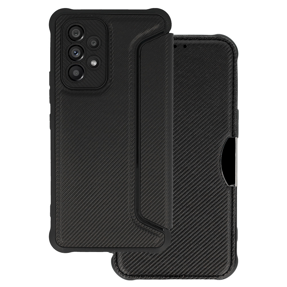 Samsung Galaxy A52 (SM-A525F/DS) / A52s (SM-A528B) Razor Carbon Book Case Cover Wallet, Black