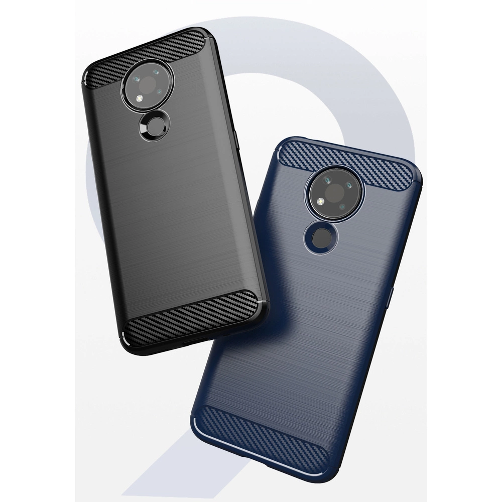 Nokia 3.4 Carbon Fiber TPU Protective Case Cover, Black | Чехол Обложка Бампер Кабура