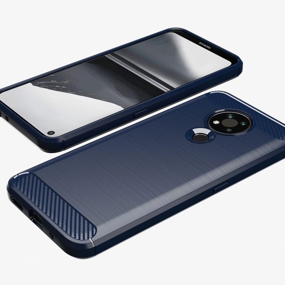 Nokia 3.4 Carbon Fiber TPU Protective Case Cover, Black | Чехол Обложка Бампер Кабура