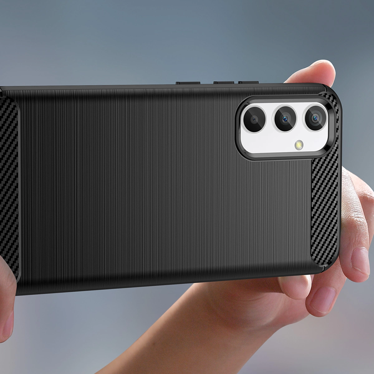 Samsung Galaxy A34 (SM-A346) Carbon Fiber TPU Protective Case Cover, Black