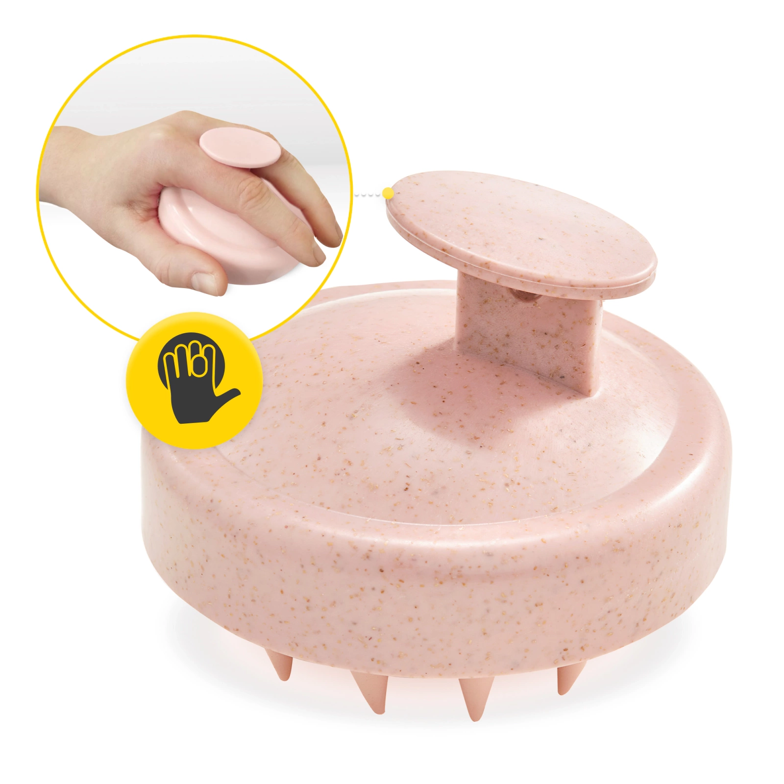 Silicone Scalp Massager Shampoo Brush 4FIZJO, light pink