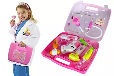 Interactive Set of Toy Doctor\'s Accessories 8 pcs, Pink