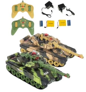 RC War Tank T90 9993 2.4GHz - Divi radio vadāmie tanki ar pultīm