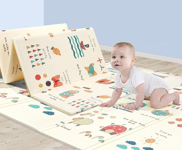 Double-sided foam pad for children, London Bus Forest 200x180 cm
