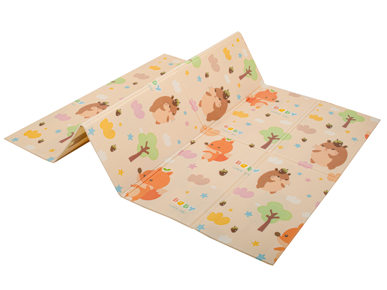 Двухсторонний поролоновый коврик для детей, Животные 200x150 см
