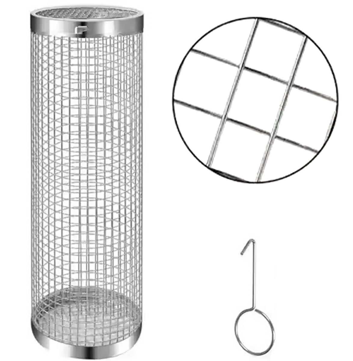 BBQ Grill Basket for Vegetables and Meat, 20 cm, Silver