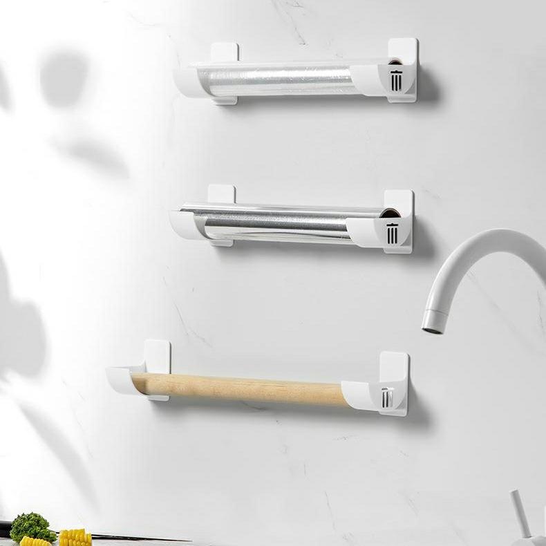 Self-Adhesive Wall-Mounted Garbage Bag Holder, 2 Pack, White