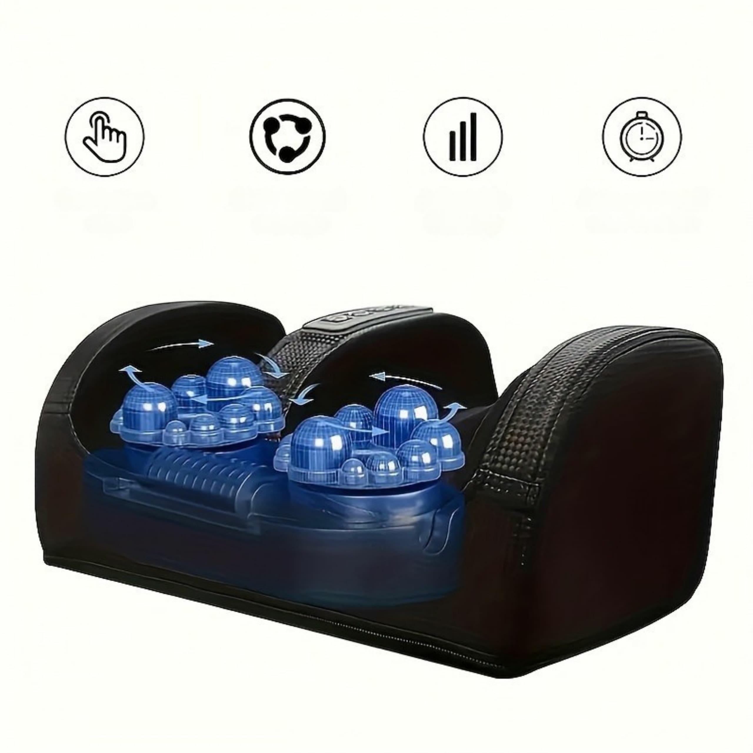Electric Foot and Leg Massager DA430 with Heat Function, Black