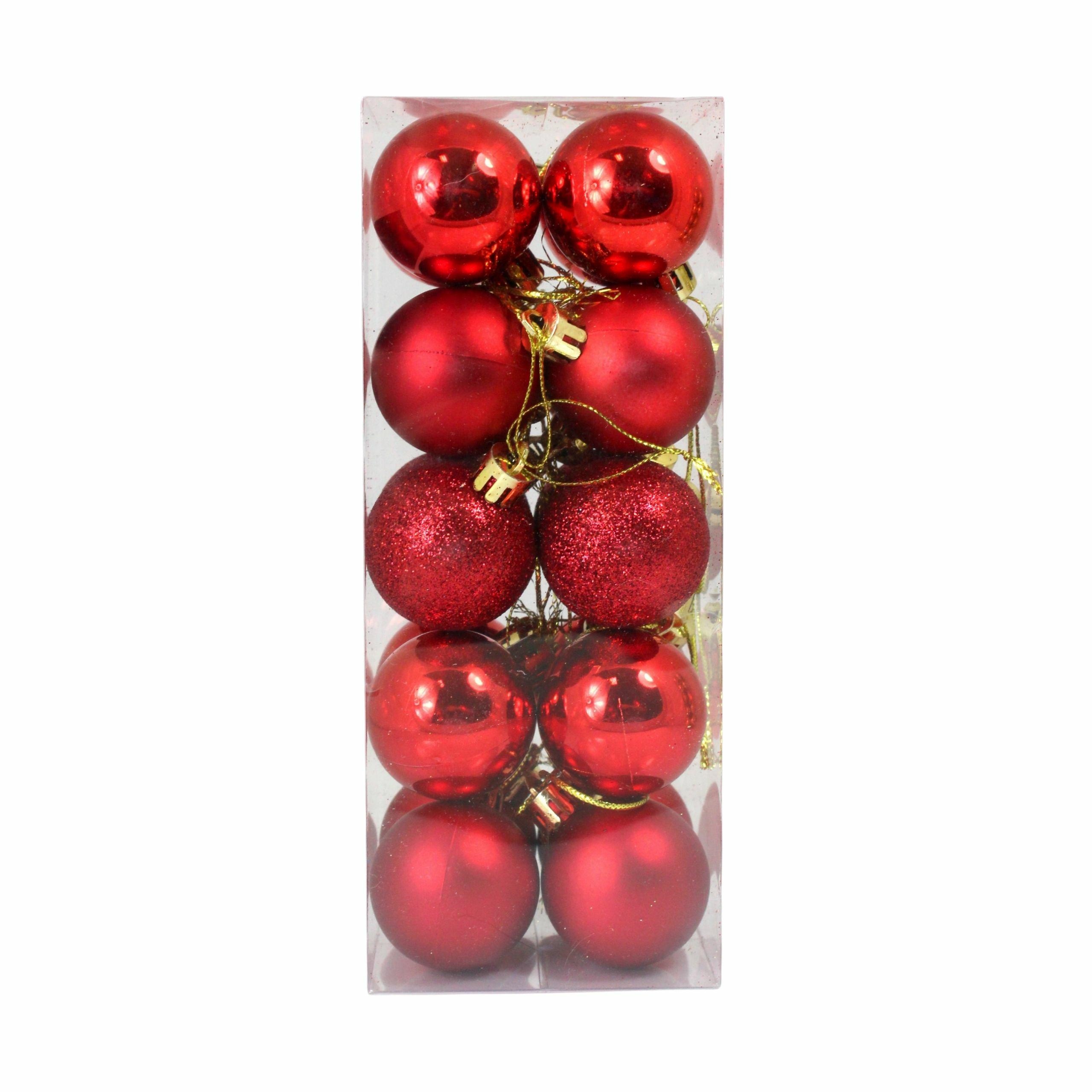 Christmas Ornaments Set of 20 4cm, Red