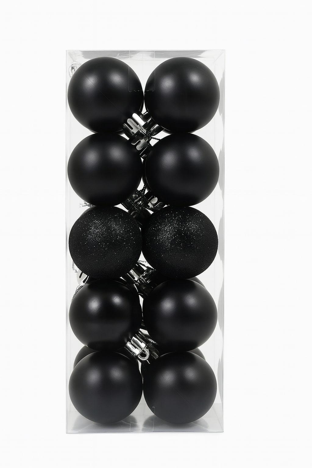 Christmas ornaments set of 20 4cm decorative balls, black