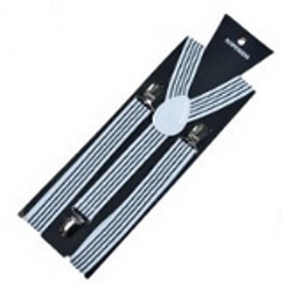 Y-veida regulējami bikšturi Izmērs M-XL, melni ar baltām svītrām