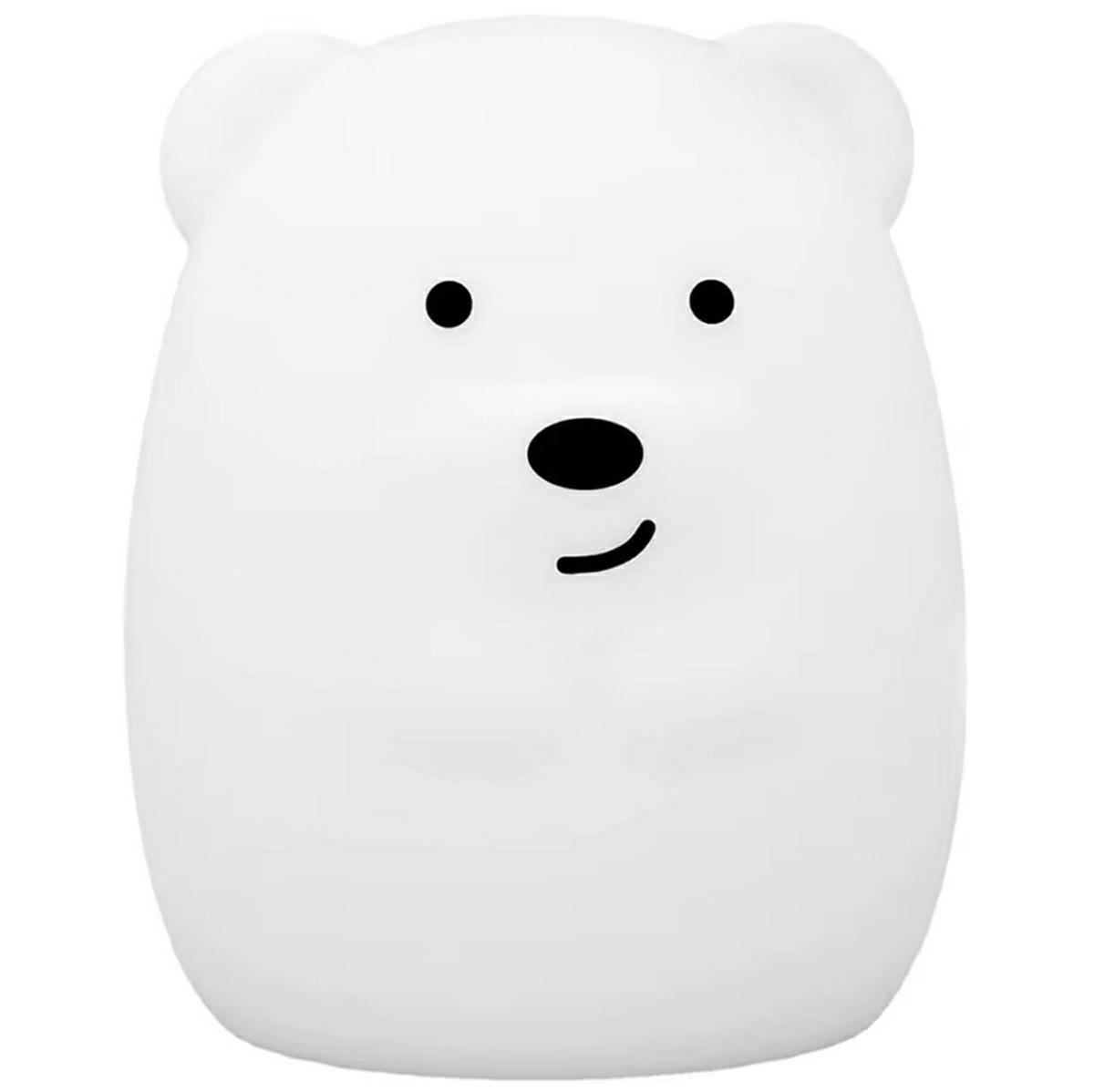 LED Silicone Bear Night Light for Kids Nursery, White