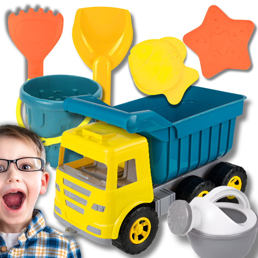 Bakalu Sand Play Set with Dump Truck and Accessories, 7 Pcs