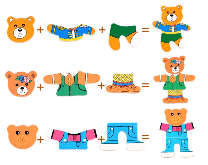 Деревянный пазл-одевашка Семья мишек Эмоции 47 элементов (2)
