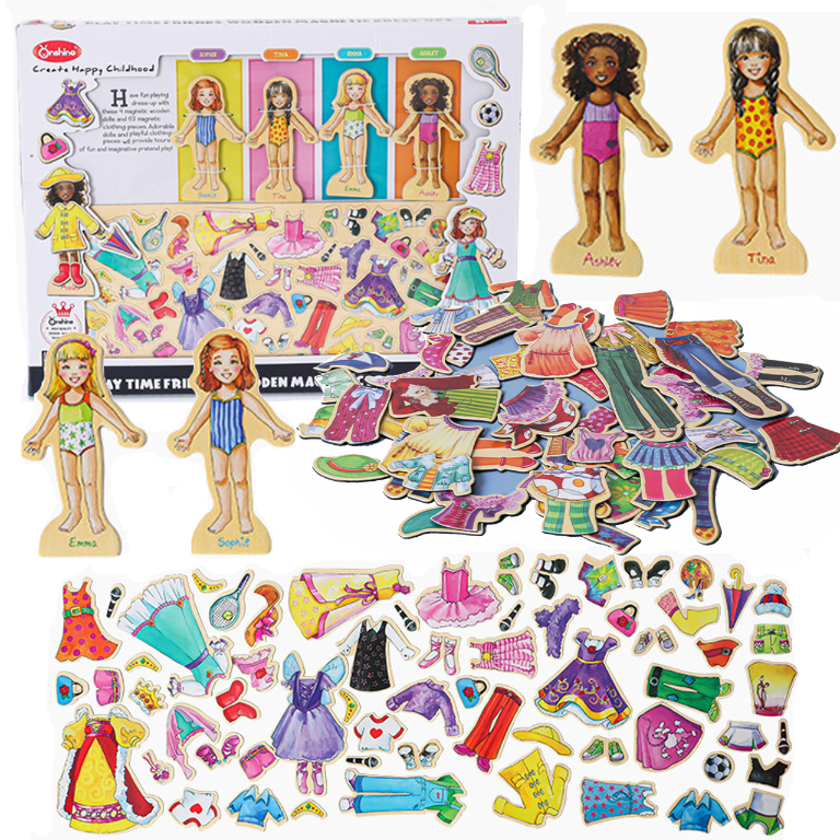 Koka magnētiskā ģērbšanas spēle Onshine Modes dāmas