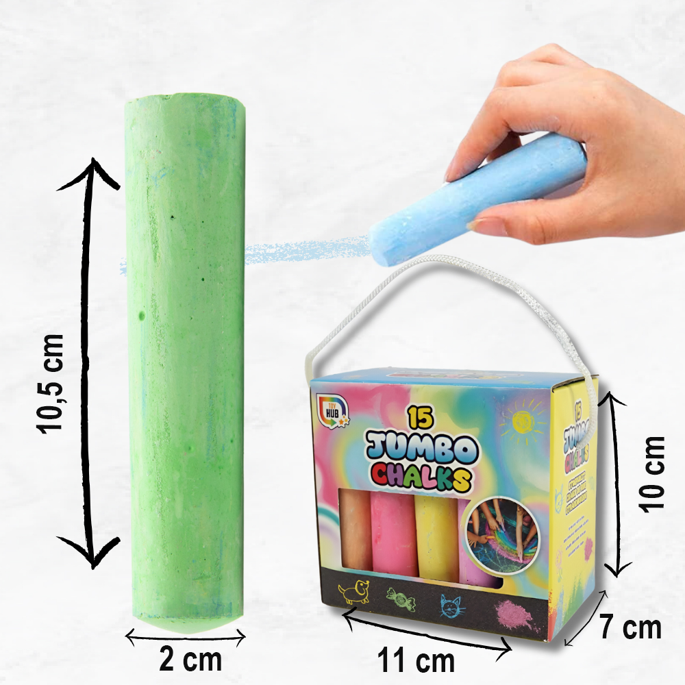Мелки для рисования на асфальте Bakalu Jumbo, 15 шт.