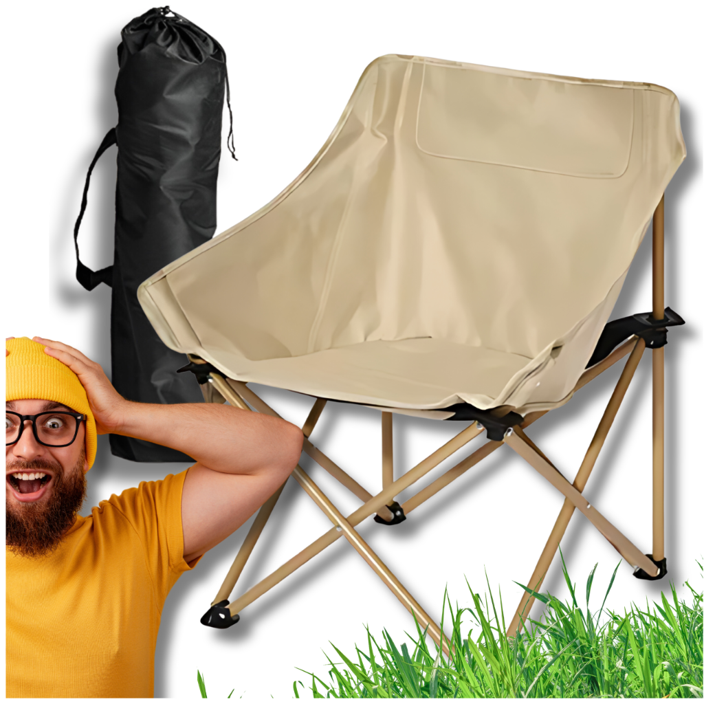 Folding Fishing Tourist Camping Chair Strong With Backrest And Pocket Cover