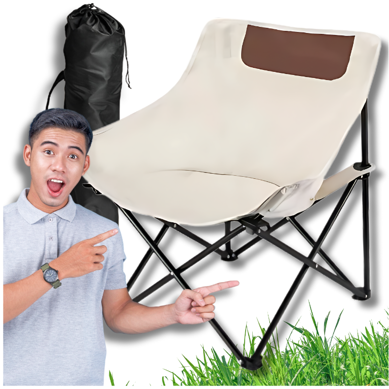 Folding Fishing Tourist Camping Chair Strong With Backrest And Pocket Cover