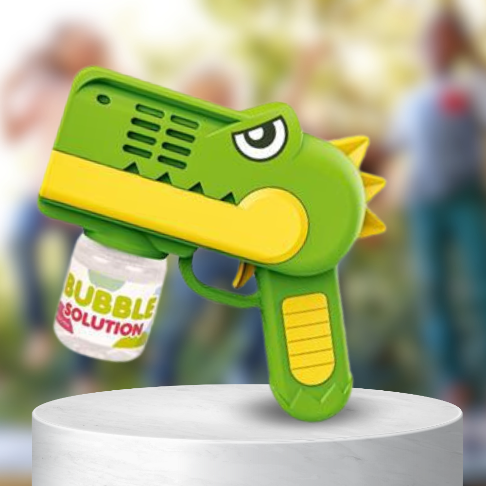 Bakalu Dinosaur Soap Bubble Gun with Liquid, Green