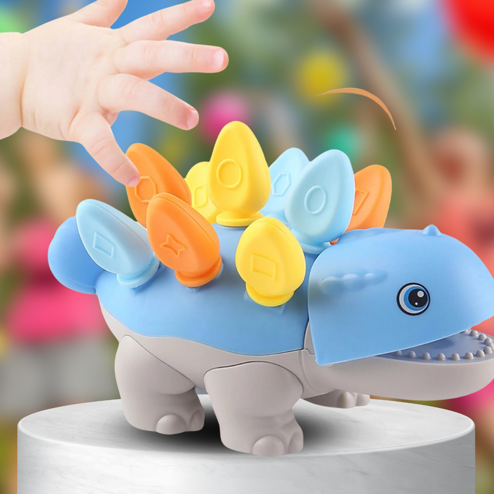 Puzzle Match Shapes Montessori Dinosaur Sorter Blue