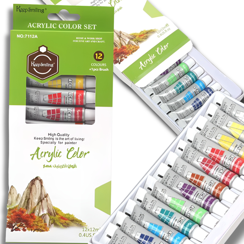 Akrila krāsas tūbiņās - 12 gab. - 6 ml. I Acrylic Paint Tubes - Set of 12 x 6 ml.