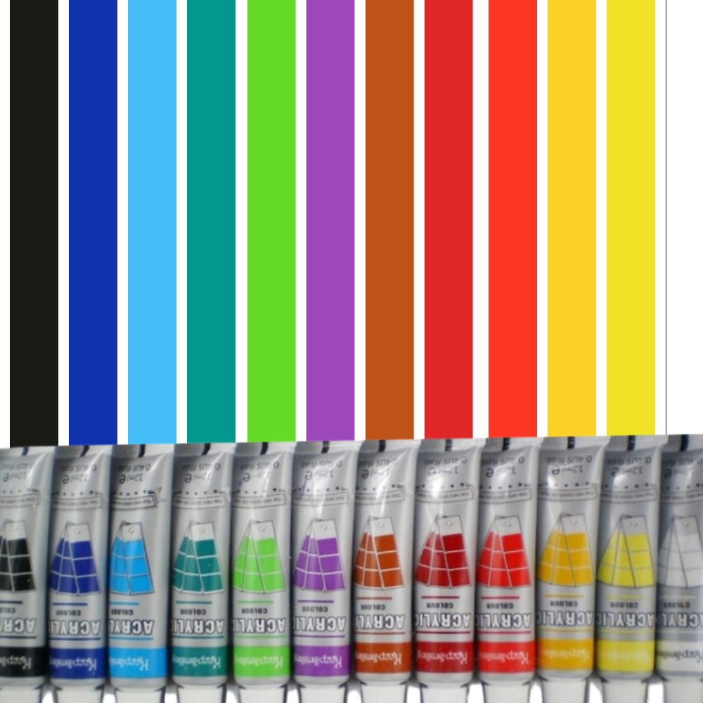 Acrylic Paint Set in Tubes, 12 Pcs, 6ml