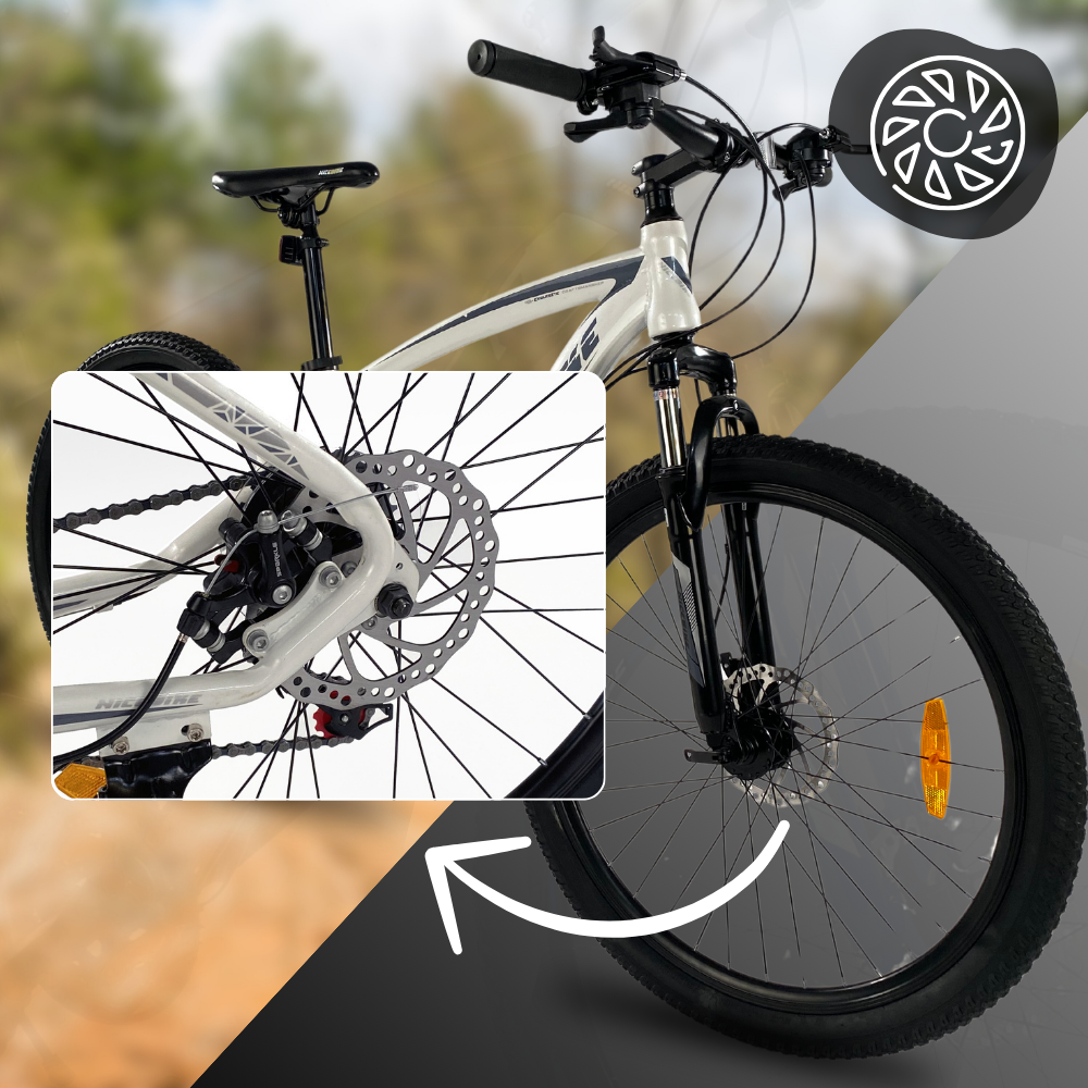 Nicebike X860 26\" Mountain Bike, 16\" Frame, 21-Speed Shimano, Disc Brakes