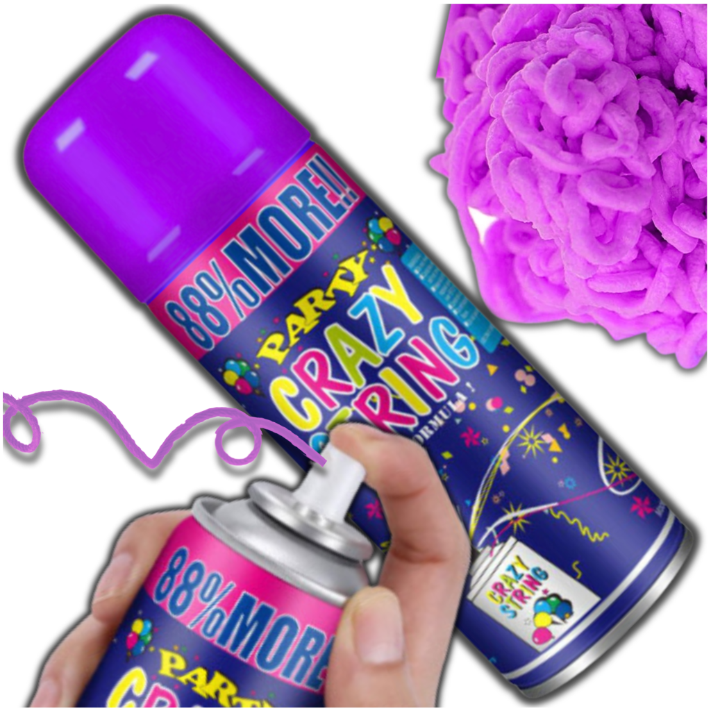 Serpentine Neon Spray Confetti For Birthday Party Purple 250 ml
