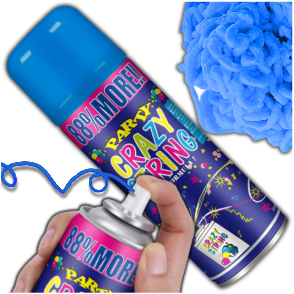 Serpentine Neon Spray Confetti For Birthday Party Blue 250 ml