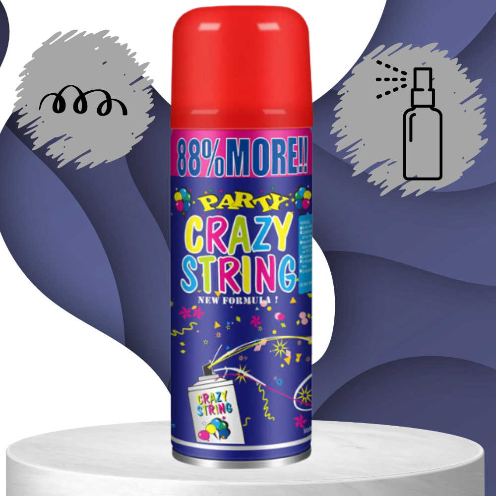 Smidzināms serpentīns ballītēm un svinībām, neona sarkans, 250 ml