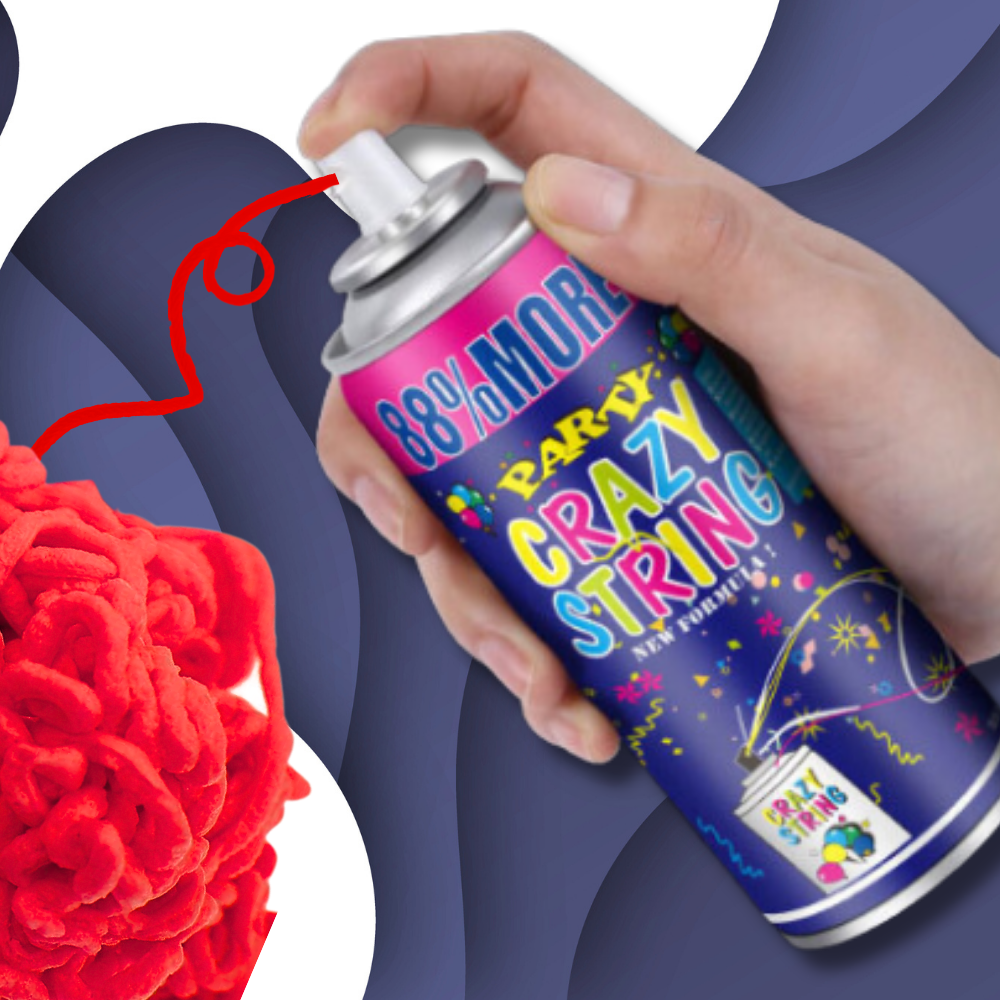 Smidzināms serpentīns ballītēm un svinībām, neona sarkans, 250 ml