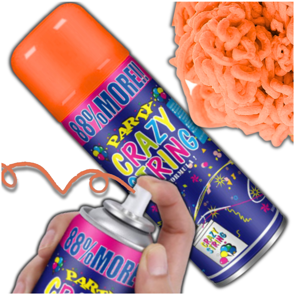 Neon Spray Streamer for Parties and Birthdays 250 ml, Orange