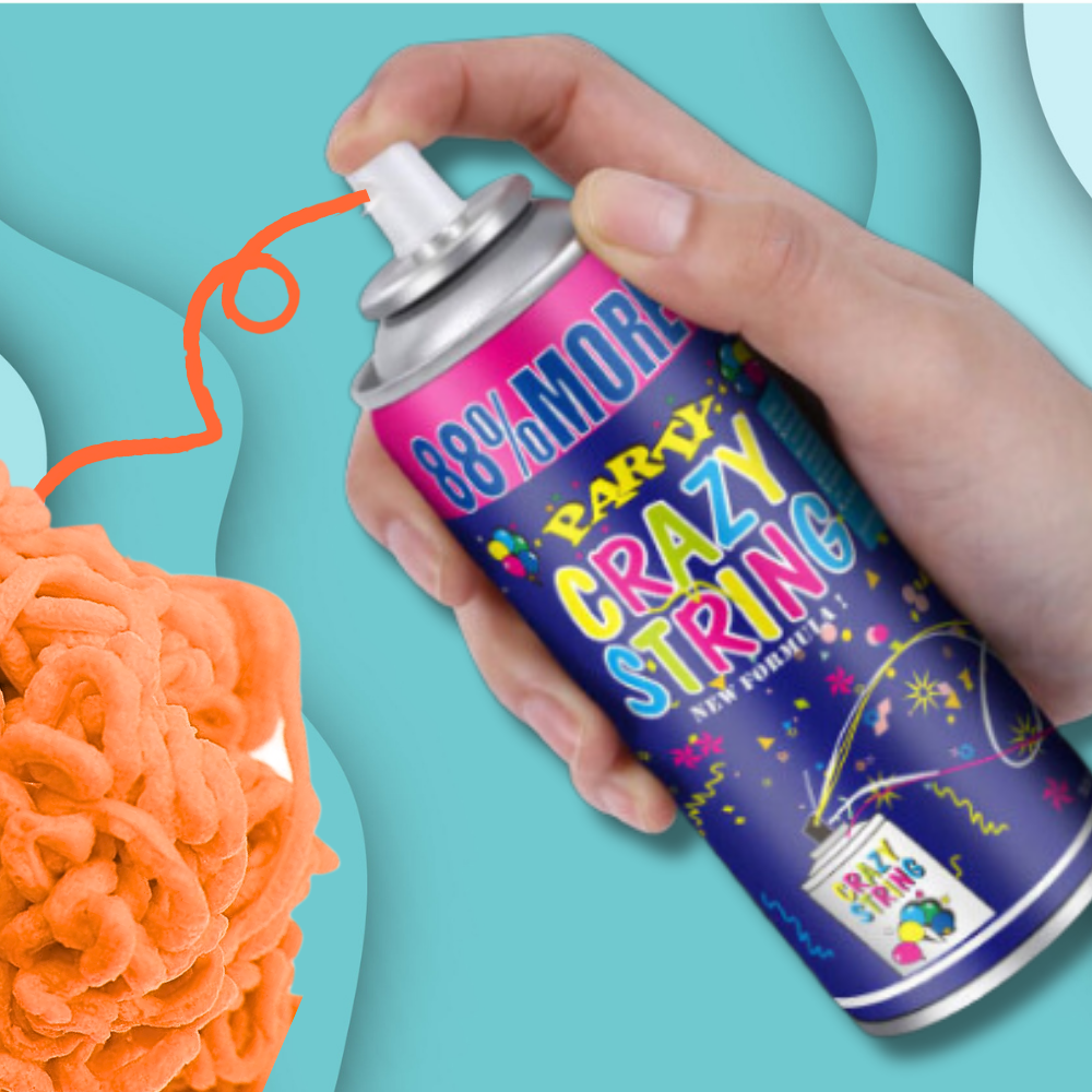 Neon Spray Streamer for Parties and Birthdays 250 ml, Orange