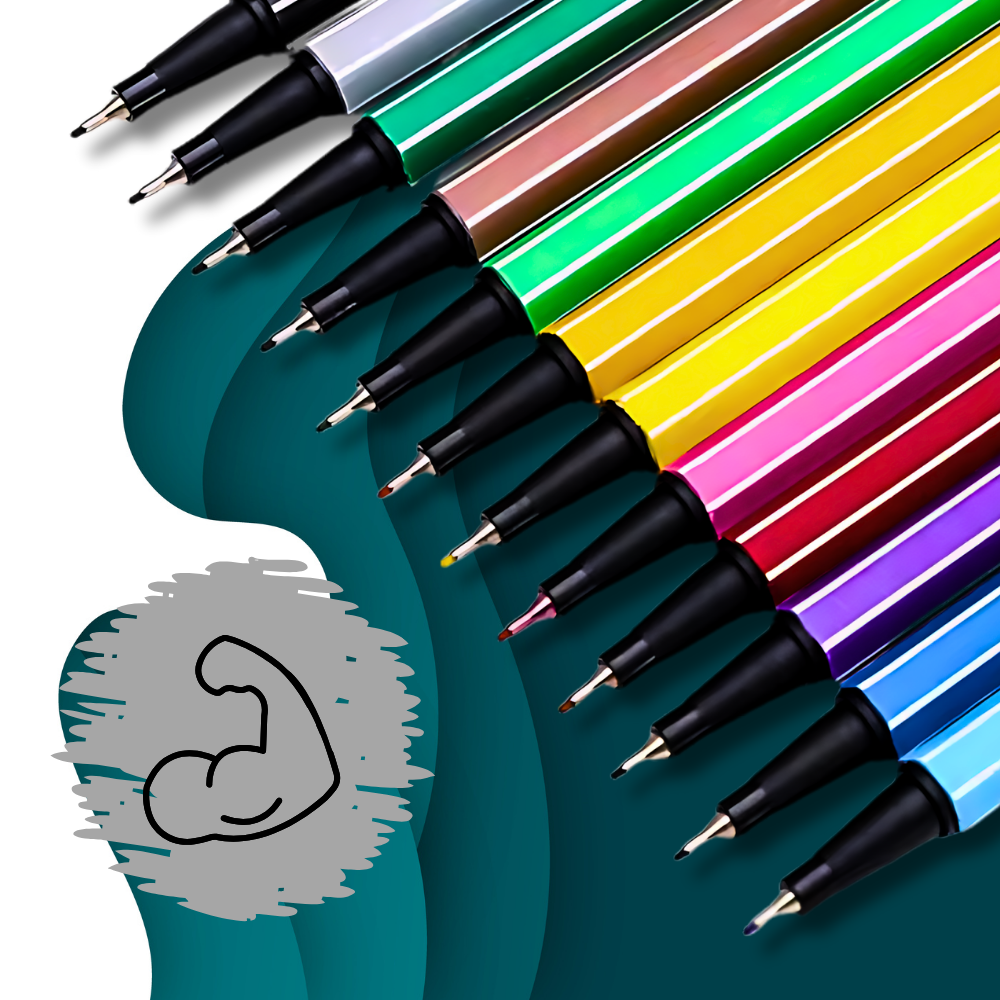 Nicekids Coloured Fineliner Pen Set, 24 Assorted Colours