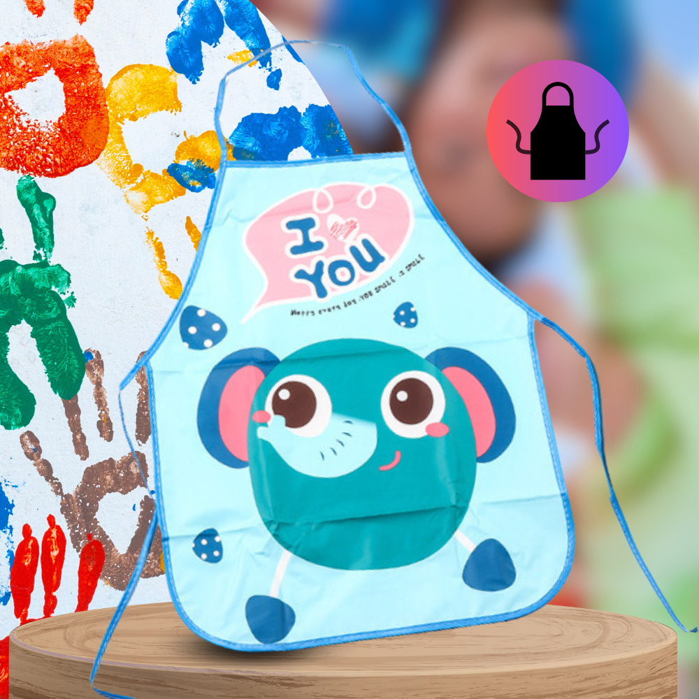 Children\'s Waterproof Apron for Art, Crafts, and Cooking, Blue