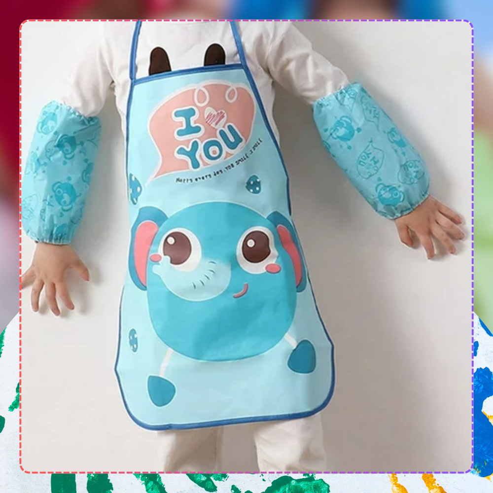 Children\'s Waterproof Apron for Art, Crafts, and Cooking, Blue