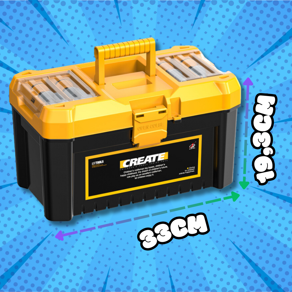 Large Kids Tool Box Set with Battery Screwdriver KZ1239