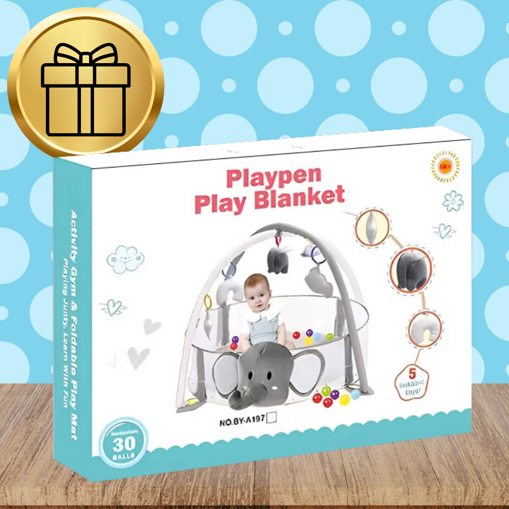 Bakalu 4-in-1 Interactive Baby Educational Play Mat Elephant