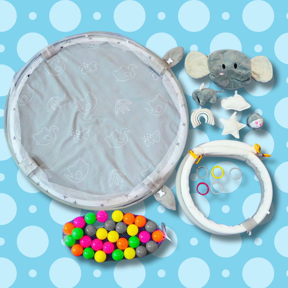 Bakalu 4-in-1 Interactive Baby Educational Play Mat Elephant