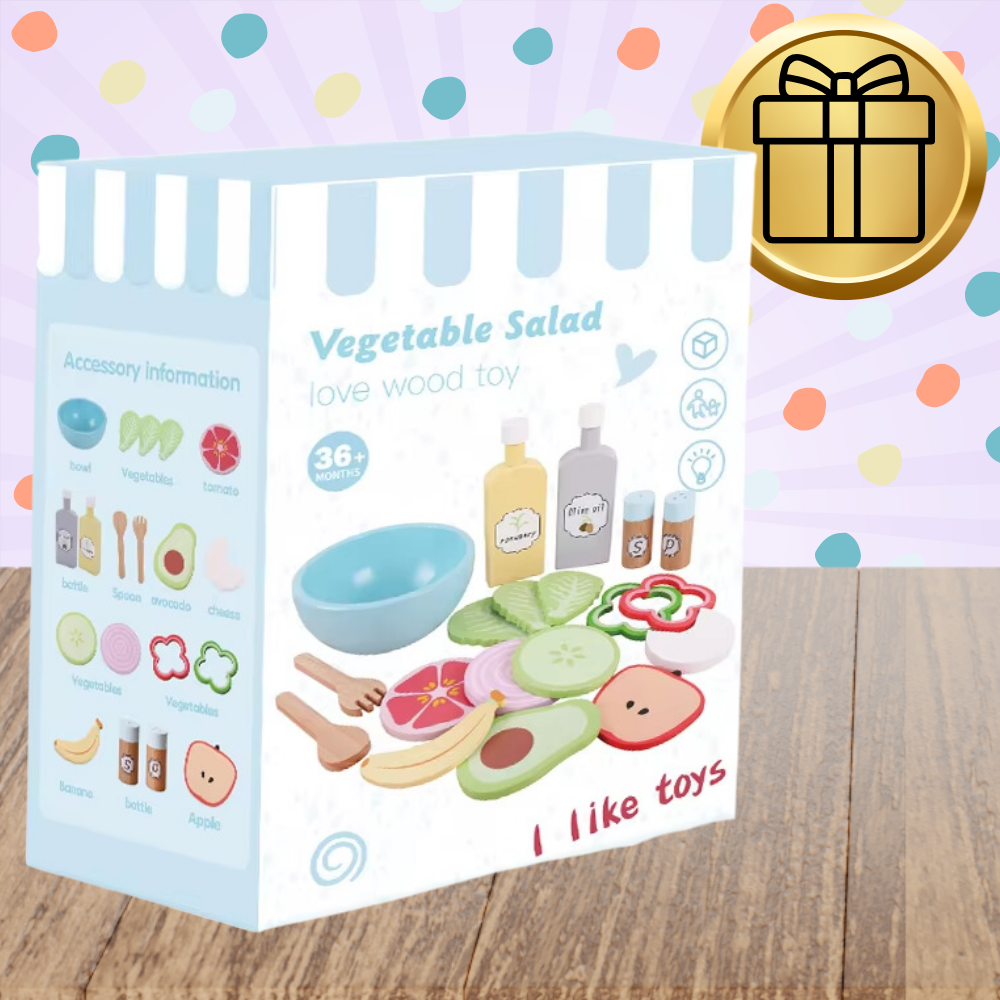 Bakalu Wooden Vegetable and Salad Set for Kids KZ1209