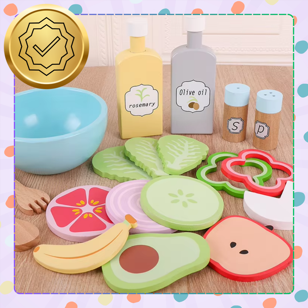 Bakalu Wooden Vegetable and Salad Set for Kids KZ1209