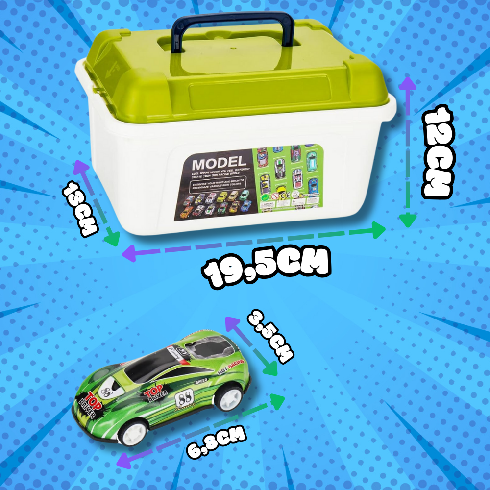 Bakalu KZ1230 Large Metal Toy Car Set in a Case, 50 pcs